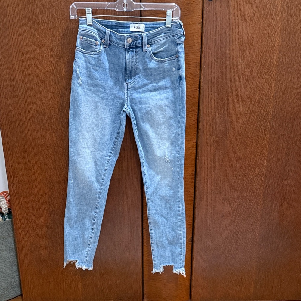 Pistola Light High Rise Blue Skinny Ankle Jeans